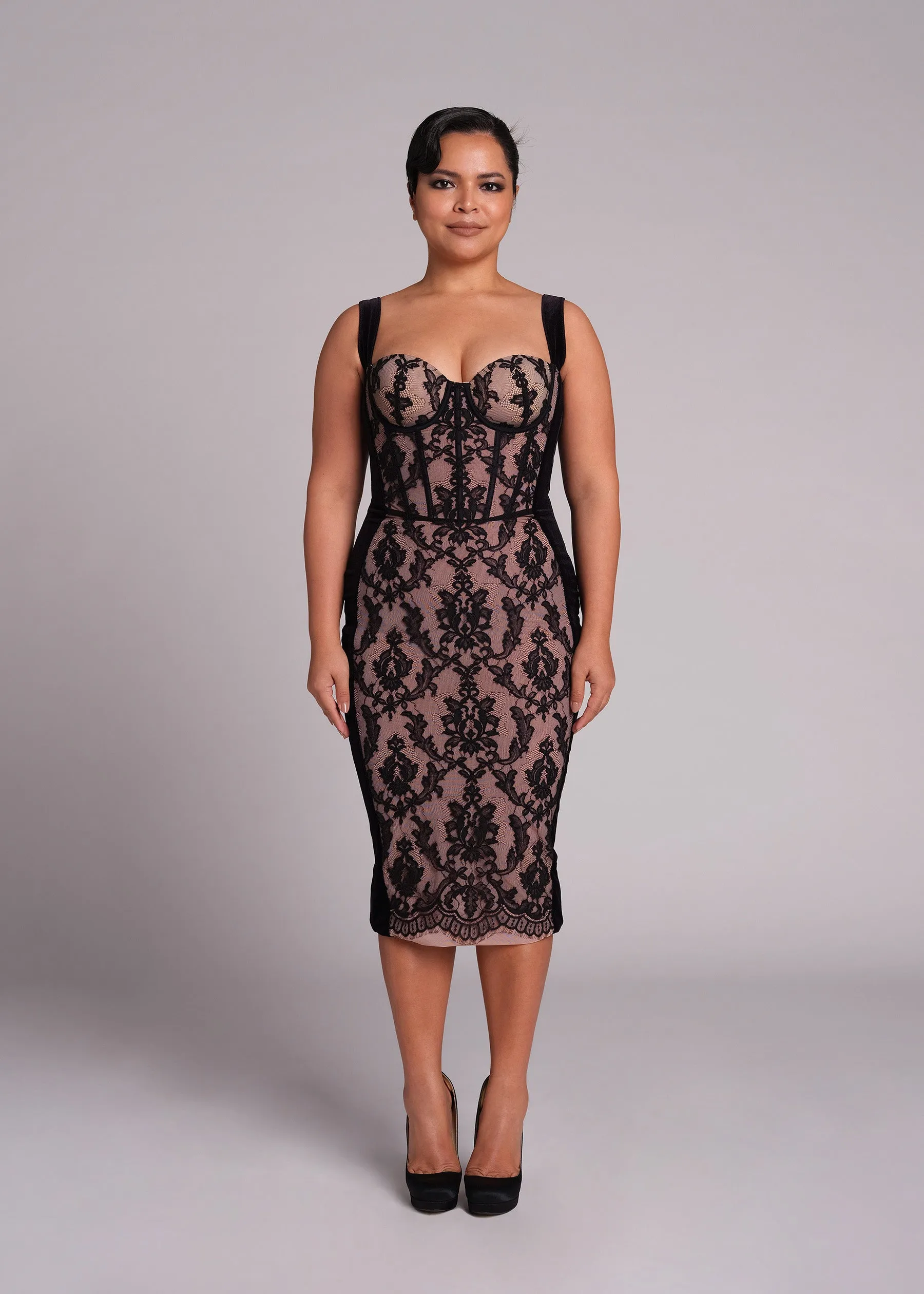 Chic Lace Bandage Bodcon Dress