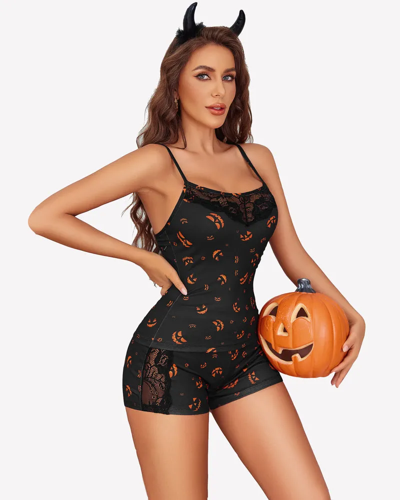 Leopard Sleepwear Lace Pajamas Set