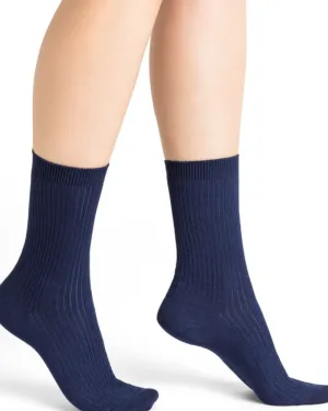 Modal Cashmere Socks Mid Ink Blue