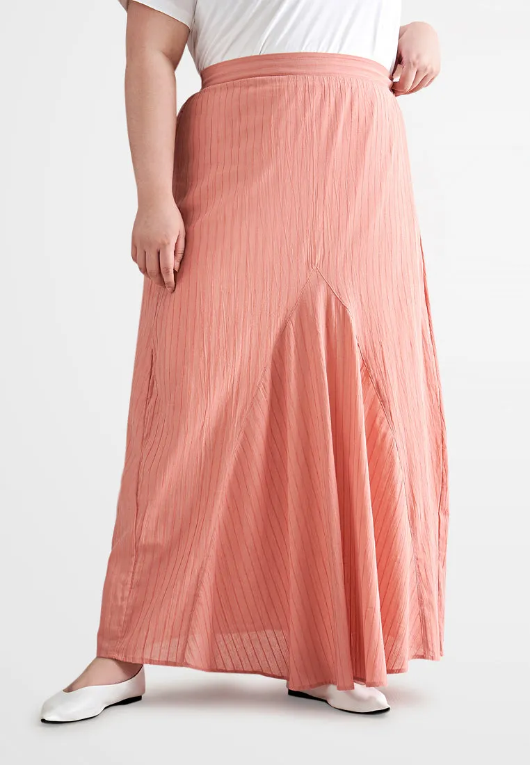 Radeya Cotton Front Pleat Skirt (Small Cutting) - Green