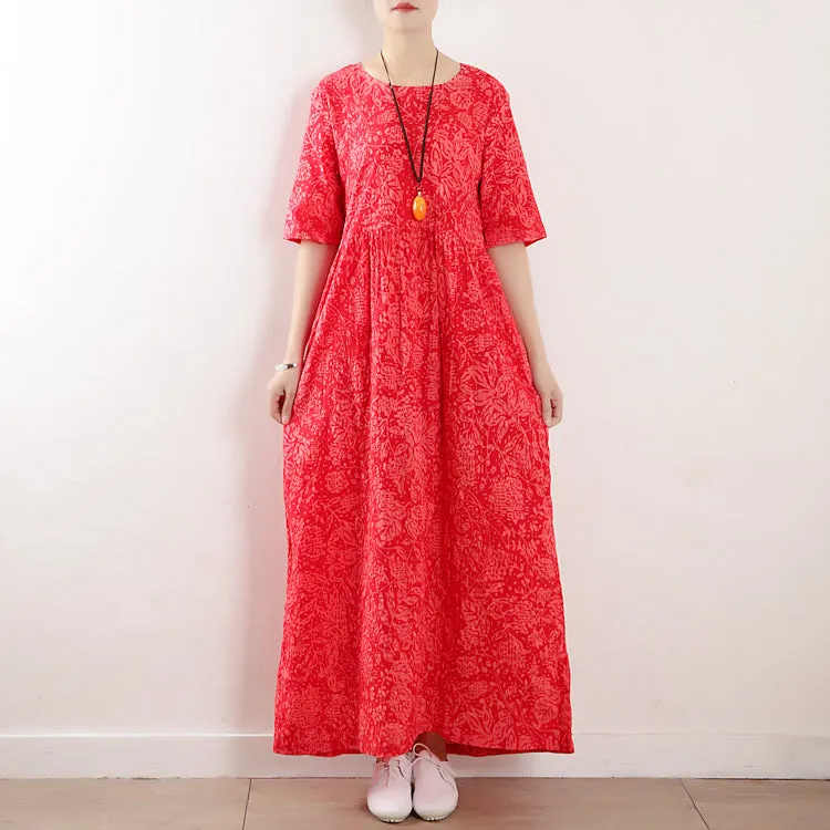 Red Floral casual summer Women Dresses long women dresses AMT962333