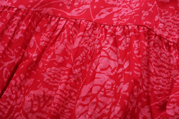 Red Floral casual summer Women Dresses long women dresses AMT962333