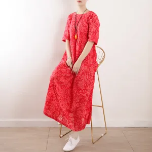 Red Floral casual summer Women Dresses long women dresses AMT962333