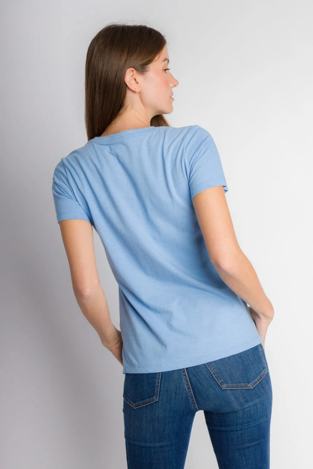 Scarlett | Women's Anti-Stain Linen Cotton Blend V-Neck T-Shirt