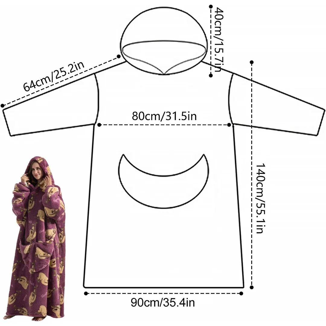 Soft Warm Adults Blanket Hoodie