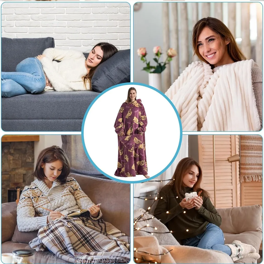 Soft Warm Adults Blanket Hoodie