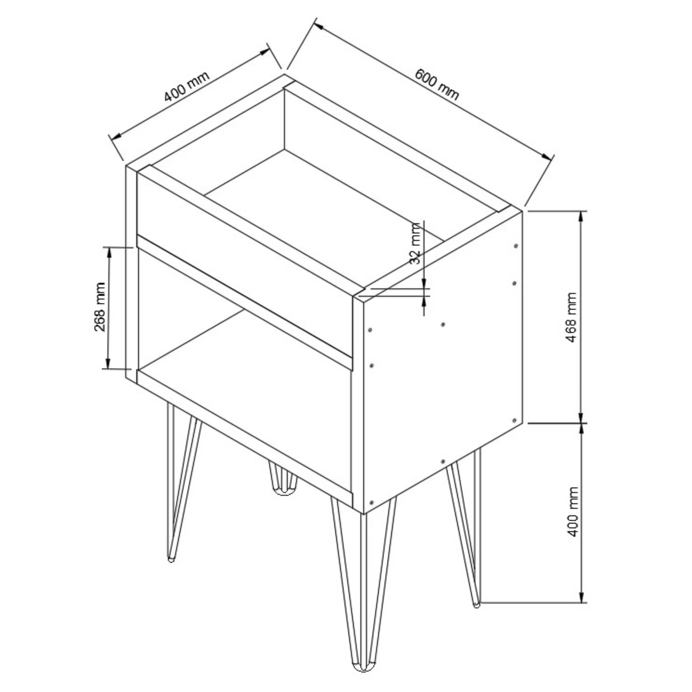 TULASI: Reclaimed Handmade Wood Indoor Planter and Storage Unit with Hairpin Legs